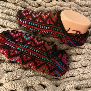 Hand Knitted Turkish Wool Socks | 100 % Natural Wool | Indoor Slipper Socks